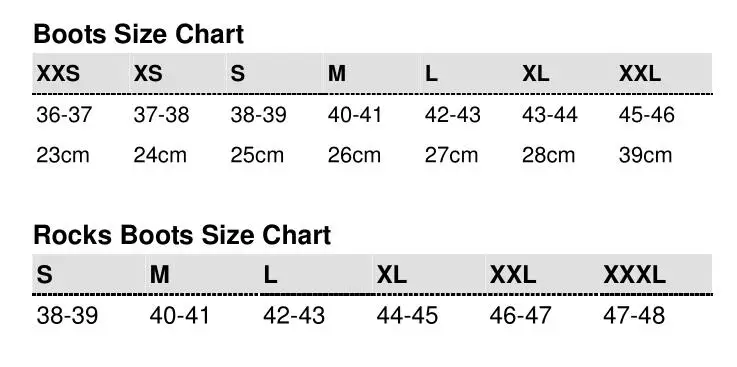 Mares Booties Size Chart