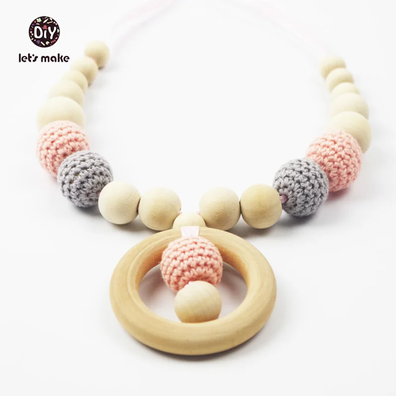 2pcs Natural Beech Wood Baby Pacifier Clips Baby Teether Teething Jewelry 30MM