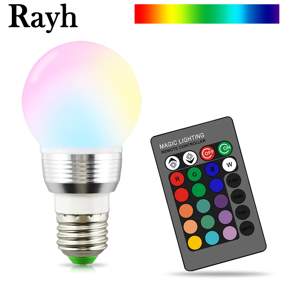 E27 E14 B22 16 Color Magic LED Light Lamp 110V 220V holiday Dimmable Stage Light + 24key IR Remote Control Color Changing bulb
E27 E14 B22 16 Color Magic LED Light Lamp 110V 220V holiday Dimmable Stage Light + 24key IR Remote Control Color Changing bulb