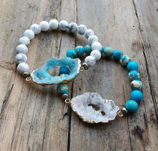 Druzy Bracelet 8MM Natural Stones Gilded Drusy Stretch Bracelet Unique Beaded Boho Elastic Bracelet Dropshipping Jewelry
Druzy Bracelet 8MM Natural Stones Gilded Drusy Stretch Bracelet Unique Beaded Boho Elastic Bracelet Dropshipping Jewelry