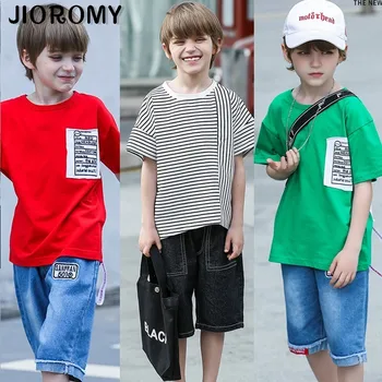 2019 Boys Clothes Set Fashion Short-sleeved T-shirt Pants Cotton Letter Striped Top Jeans Suit Boutique Clothing
2019 Boys Clothes Set Fashion Short-sleeved T-shirt Pants Cotton Letter Striped Top Jeans Suit Boutique Clothing