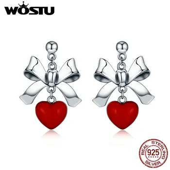 WOSTU High Quality Real 925 Sterling Silver Sweet Heart Bow knot Drop Earrings for Women Silver Earing Jewelry Gift CQE355
WOSTU High Quality Real 925 Sterling Silver Sweet Heart Bow knot Drop Earrings for Women Silver Earing Jewelry Gift CQE355