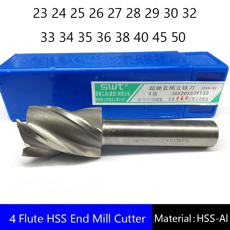 Four 4 Flute HSS End Mill Cutter CNC Bit Milling Cutter 23 24 25 26 27 28 29 30 32 33 34 35 36 38 40 45 50
Four 4 Flute HSS End Mill Cutter CNC Bit Milling Cutter 23 24 25 26 27 28 29 30 32 33 34 35 36 38 40 45 50