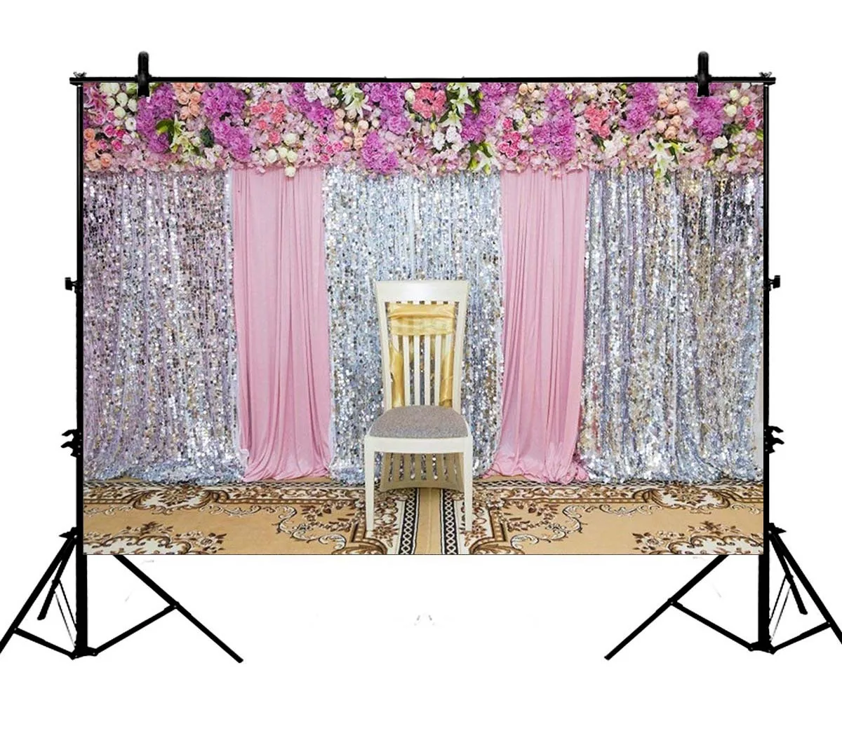 5x7ft Wedding Flower Glitering Luxurious Curtains Rose Polyester Photo Background Portrait Backdrop
5x7ft Wedding Flower Glitering Luxurious Curtains Rose Polyester Photo Background Portrait Backdrop