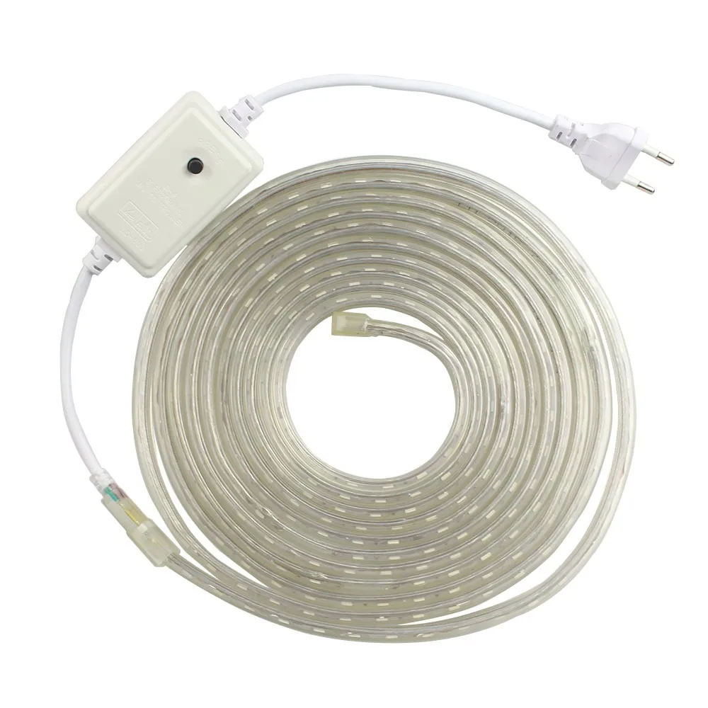RGB Светодиодная лента AC220V 5050 RGB/белый/теплый белый/синий 60LED/M 5M 10M светодиодная с
