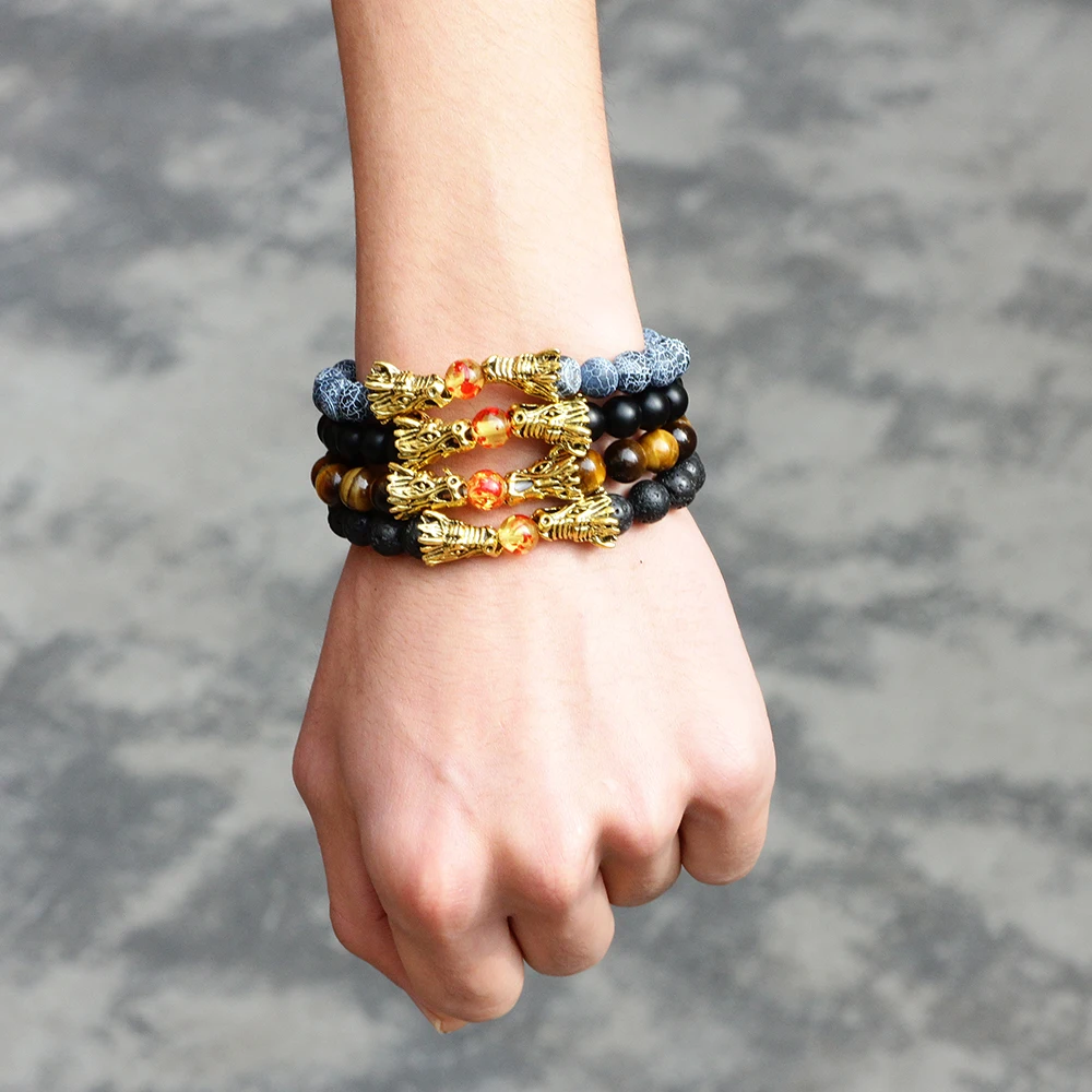4 Color Frosted Stone Dragon Man Bracelet Crystal Bracelets Bangles Charm Black Brown Beads Bangles Jewelry Accessory
4 Color Frosted Stone Dragon Man Bracelet Crystal Bracelets Bangles Charm Black Brown Beads Bangles Jewelry Accessory