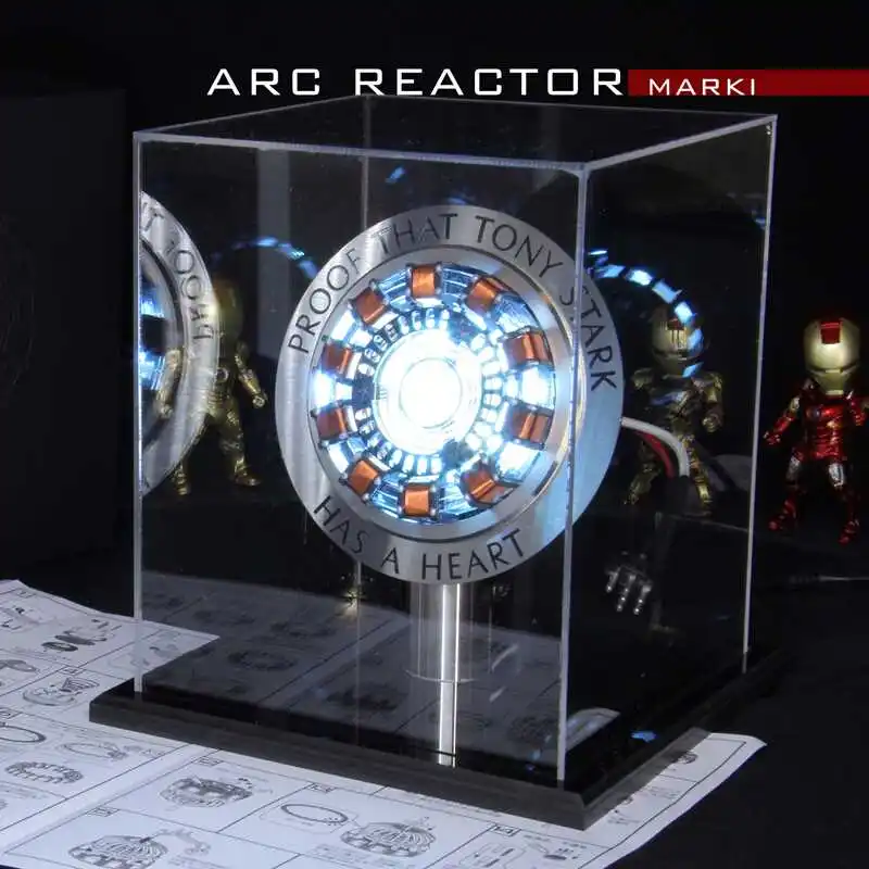 

1:1 Iron Man Arc Reactor Remote Light Arc MK1 Iron Man DIY Parts Model Assembled core display stand (With English manual) AG672