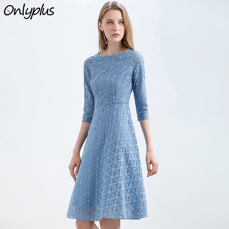Onlyplus Women Blue Lace Dress Floral Vintage Slim Party Dresses Autumn Sweet Female Lace Up Fashion Elegant A-line Dress
Onlyplus Women Blue Lace Dress Floral Vintage Slim Party Dresses Autumn Sweet Female Lace Up Fashion Elegant A-line Dress