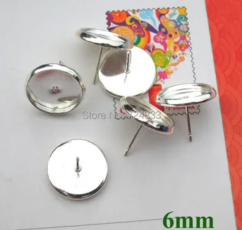 6mm Silver Plated Brass Blank Bases Round Bezel tray Cabochon Pin Stud Earrings Post Settings Findings Wholesale
6mm Silver Plated Brass Blank Bases Round Bezel tray Cabochon Pin Stud Earrings Post Settings Findings Wholesale
