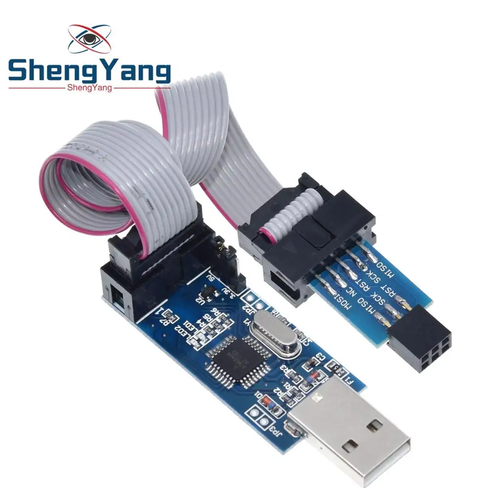 1 комплект 10Pin до 6 Pin адаптер доска + USBASP USBISP AVR программист USB ATMEGA8 ATMEGA128 ATtiny/CAN/PWM