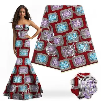 2019 New African wax fabric sequins 100% cotton African cotton wax print fabric with Sequins S18121901
2019 New African wax fabric sequins 100% cotton African cotton wax print fabric with Sequins S18121901
