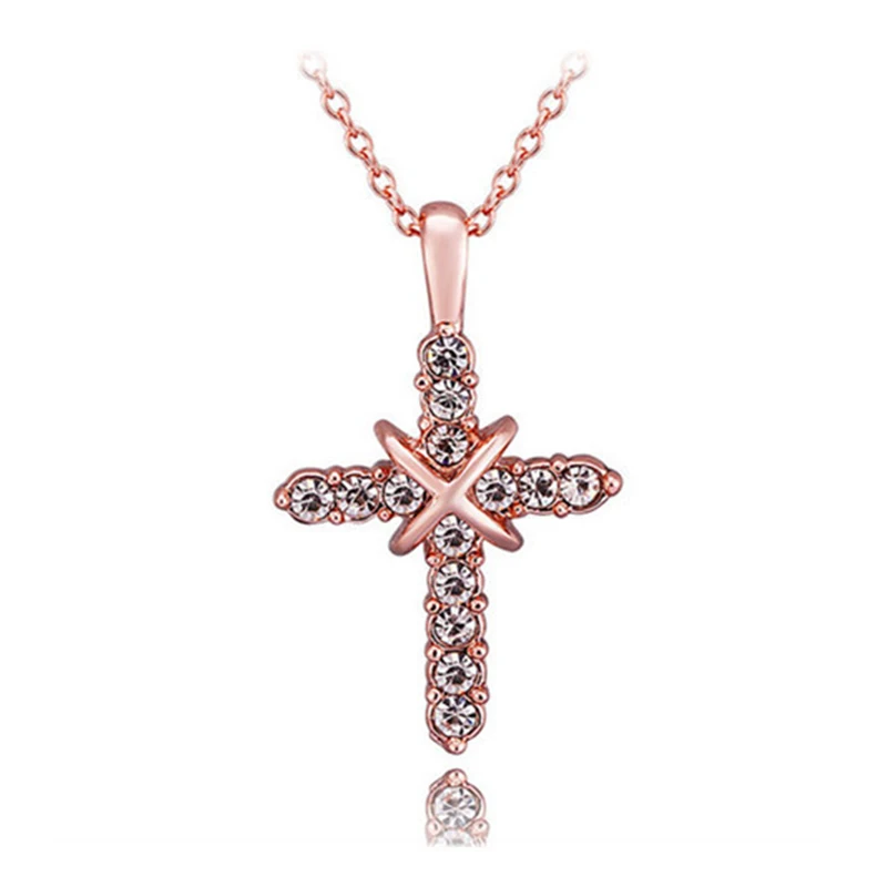 Romad Cross Jesus Christ Necklaces Rose Gold Color Fashion Pendant Jewelry Cubic Zirconia Crystal Necklace bijoux femme
Romad Cross Jesus Christ Necklaces Rose Gold Color Fashion Pendant Jewelry Cubic Zirconia Crystal Necklace bijoux femme