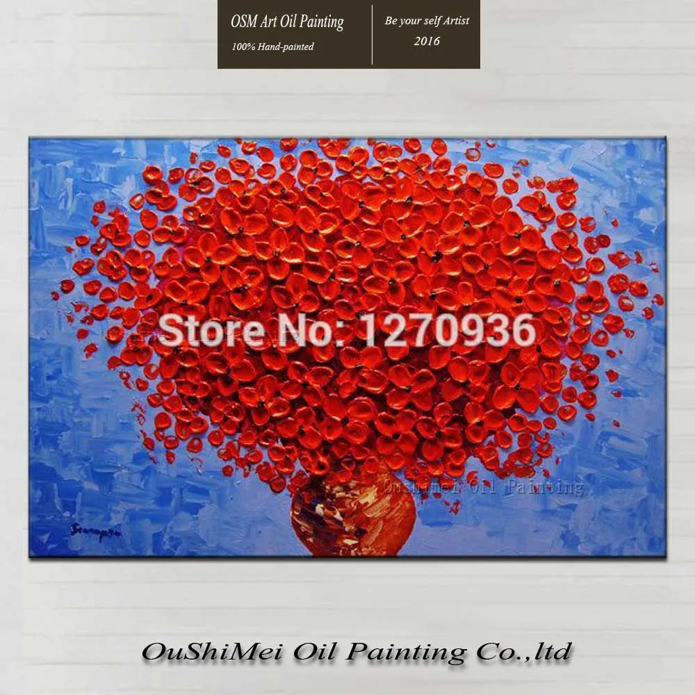Hand-painted Knife Painting Textured Red Flower Oil Painting on Canvas Beautiful Thick Paints Red Flower Painting Decoration
Hand-painted Knife Painting Textured Red Flower Oil Painting on Canvas Beautiful Thick Paints Red Flower Painting Decoration