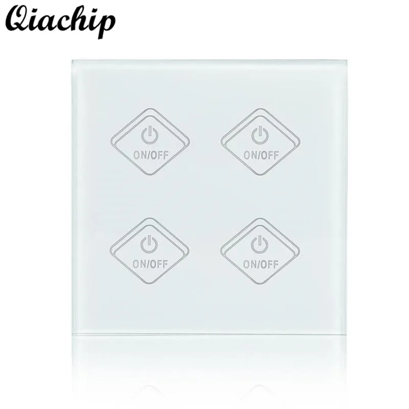 

QIACHIP UK Plug WiFi Smart Home Switch 4 Gang Light Wall Switch APP Remote Control Work With Amazon Alexa Timing Touch Switch