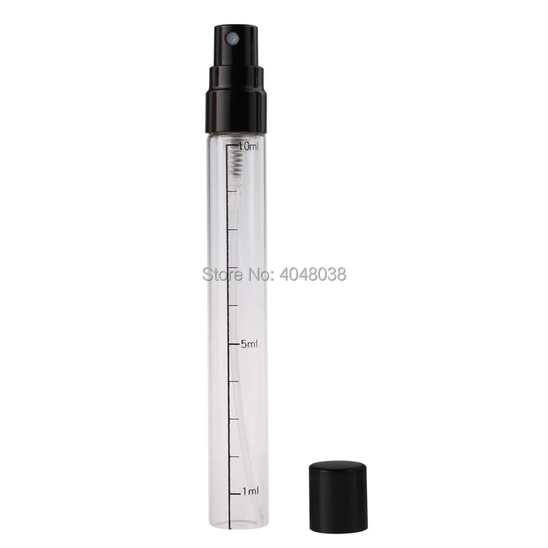 10 ML Glass Perfume Bottle Empty Transparent Spray Pump Vials with Scale Portable Cosmetic Astringent Refillable Bottle 50 pcs (4)