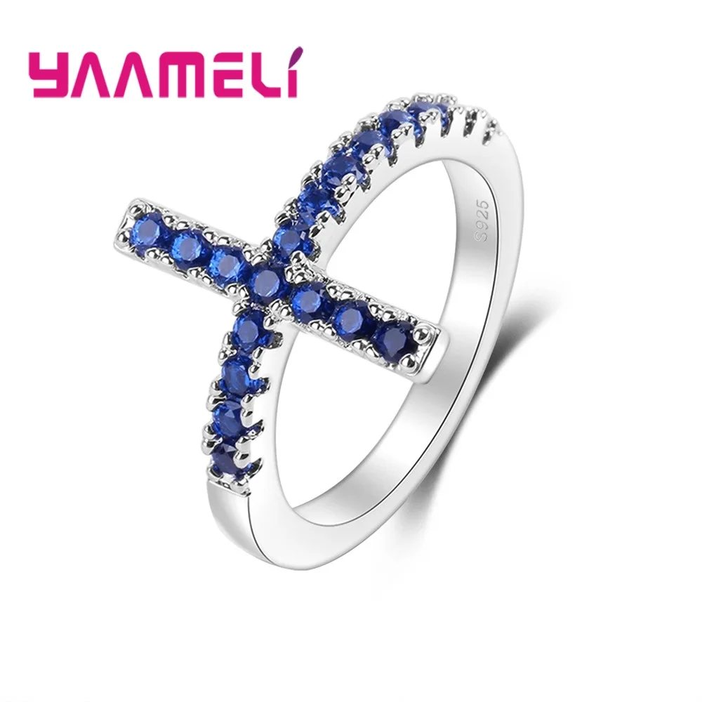 Trendy High-End Blue CZ Cross Shape Style Anniversary Rings Bague 925 Sterling Silver Birthday Gifts Ring For Wholesale
Trendy High-End Blue CZ Cross Shape Style Anniversary Rings Bague 925 Sterling Silver Birthday Gifts Ring For Wholesale