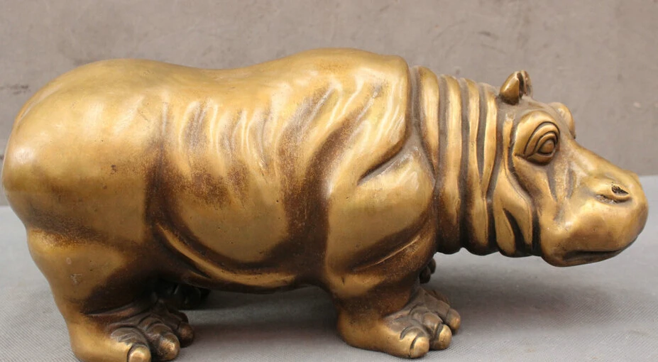 JP S0606 14" Folk Chinese Bronze Hippo Hippopotamus Amphibius Statue Animals Sculpture
JP S0606 14" Folk Chinese Bronze Hippo Hippopotamus Amphibius Statue Animals Sculpture
