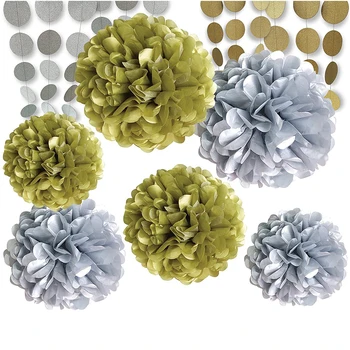 Pom Pom Craft Tissue Paper Flower Garland for Wedding Party Decoration (Gold and Silver)
Pom Pom Craft Tissue Paper Flower Garland for Wedding Party Decoration (Gold and Silver)