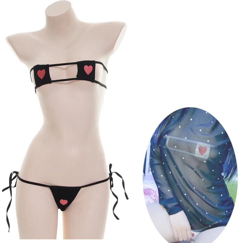 2PCS heart embroidery Bra & T-back G-string Panties Sexy kawaii Lingerie Women School Girl Set Bows Tie Bikin Cute Loli Shimapan
2PCS heart embroidery Bra & T-back G-string Panties Sexy kawaii Lingerie Women School Girl Set Bows Tie Bikin Cute Loli Shimapan