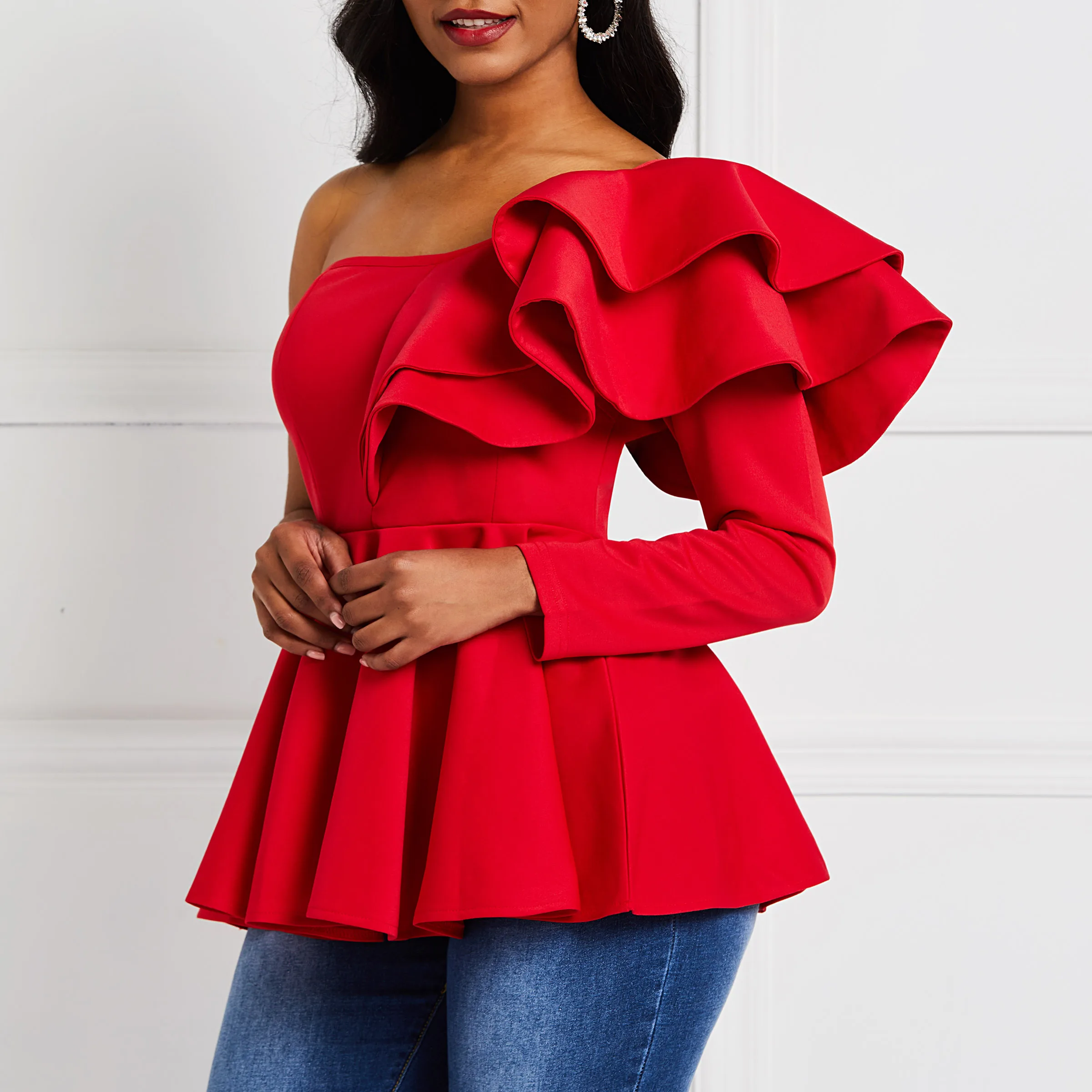 Sweet Blouses Women Tops Sexy Club Office Lady High Street Red Elegant Beach Style Slim Plain Ruffles Female Fashion Shirts 
Sweet Blouses Women Tops Sexy Club Office Lady High Street Red Elegant Beach Style Slim Plain Ruffles Female Fashion Shirts