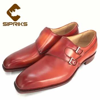 SIPRIKS red brown double monk straps italian handmade Sewing welted dress shoes luxury brand mens wedding shoes party social 44
SIPRIKS red brown double monk straps italian handmade Sewing welted dress shoes luxury brand mens wedding shoes party social 44