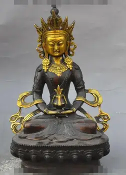 Free shipping S00479 8"Tibet Buddhism fane Bronze gilt Longevity Kwan-Yin God Amitayus Buddha Statue
Free shipping S00479 8"Tibet Buddhism fane Bronze gilt Longevity Kwan-Yin God Amitayus Buddha Statue
