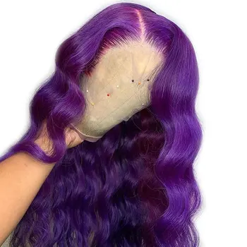 Black Women 360 lace frontal Wig PrePlucked Brazilian Purple Colored Lace Front Wigs Human Hair Wigs Wavy Remy With Baby Hair
Black Women 360 lace frontal Wig PrePlucked Brazilian Purple Colored Lace Front Wigs Human Hair Wigs Wavy Remy With Baby Hair