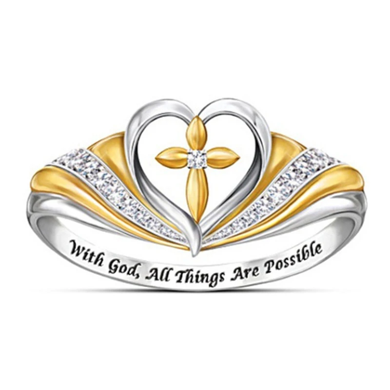 Woman Gold and Silver Two-tone Cross Rings Baby Cute Footprint Rings Wedding Girls Easter Christian Jewelry 2019 New Fashion
Woman Gold and Silver Two-tone Cross Rings Baby Cute Footprint Rings Wedding Girls Easter Christian Jewelry 2019 New Fashion