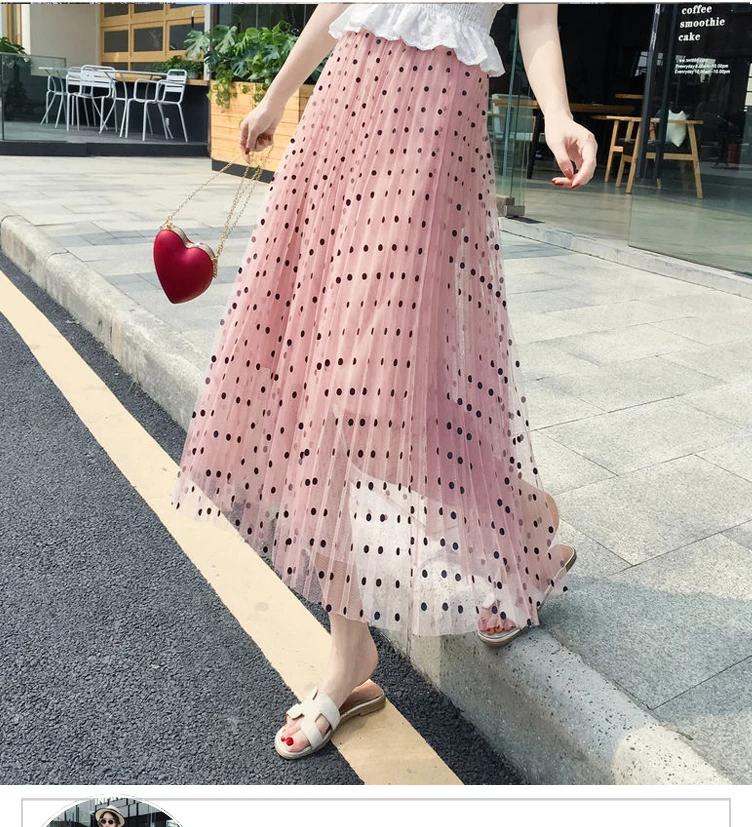 2019 Spring Summer Fashion Elegant Long Pleated Skirt Women Ball Gown Tutu Dot Maxi Lace Mesh Dot Skirt Midi Tulle Skirts Lady
2019 Spring Summer Fashion Elegant Long Pleated Skirt Women Ball Gown Tutu Dot Maxi Lace Mesh Dot Skirt Midi Tulle Skirts Lady