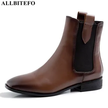 ALLBITEFO genuine leather square toe thick heel women boots new winter snow women boots ankle boots for women girls shoes 
ALLBITEFO genuine leather square toe thick heel women boots new winter snow women boots ankle boots for women girls shoes