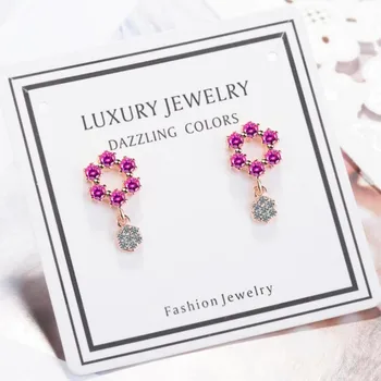 Exquisite Red Crystal Hexagonal Personality 925 Sterling Silver Jewelry Two Colors Fresh Circle Geometry Earrings SE449
Exquisite Red Crystal Hexagonal Personality 925 Sterling Silver Jewelry Two Colors Fresh Circle Geometry Earrings SE449