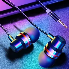 Briame com fio fones de ouvido 3.5mm no ouvido fone com microfone fone estéreo 5 cores para samsung xiaomi telefone computador(China)