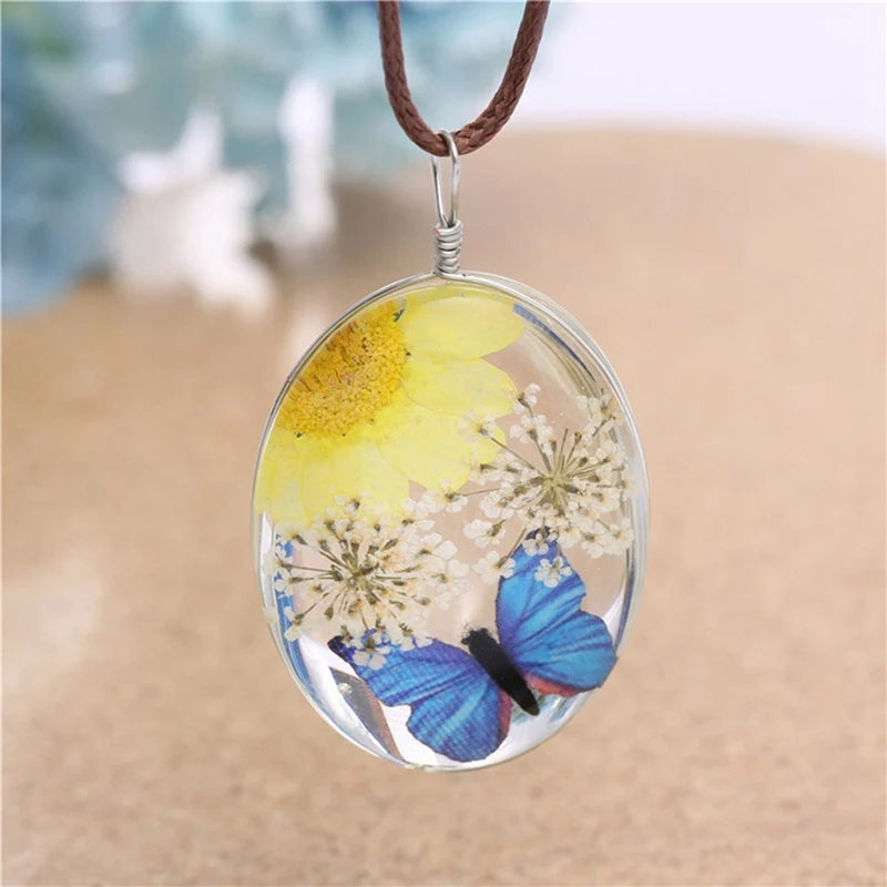 Fashionable True Dry Flower Butterfly Pendant Necklace Crystal Glass Chain Female Jewelry Girl Heart Hanging Student Jewelry
Fashionable True Dry Flower Butterfly Pendant Necklace Crystal Glass Chain Female Jewelry Girl Heart Hanging Student Jewelry