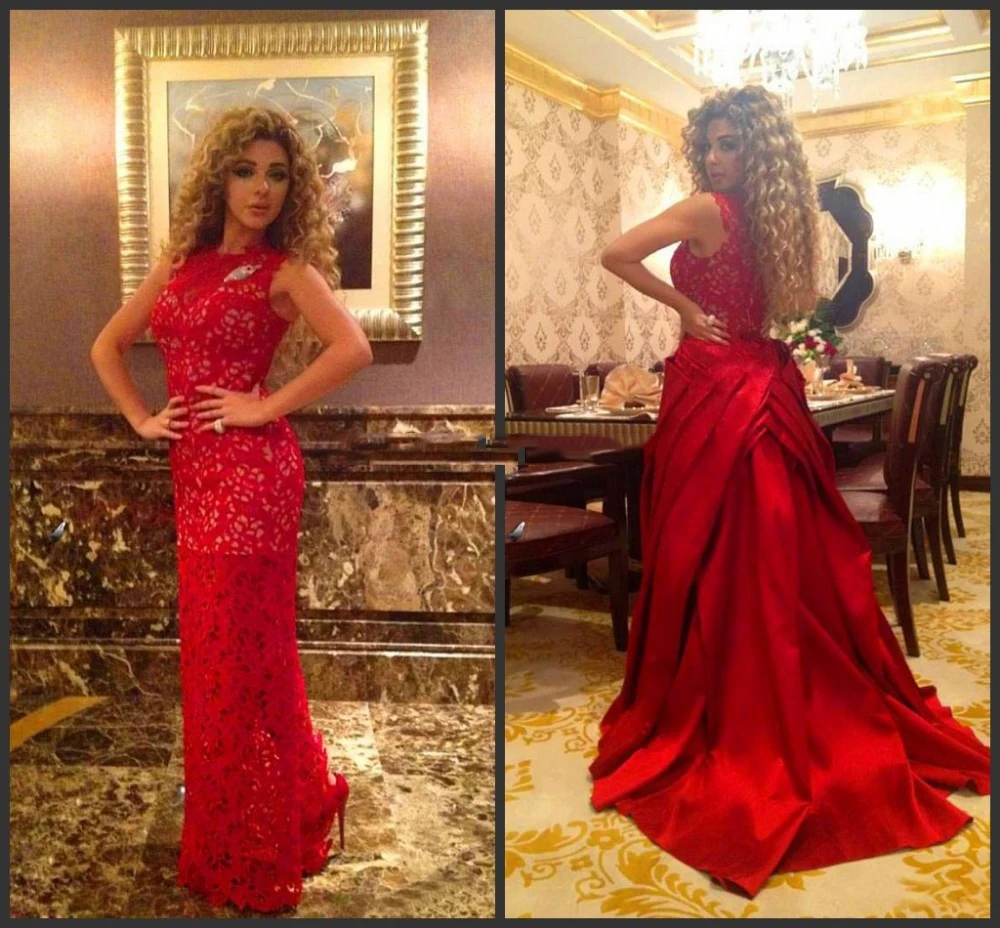 Arabia Muslism Myriam Fares Dress Crew A-line Floor Length Lace Evening Celebrity Dresses With detachable Train
Arabia Muslism Myriam Fares Dress Crew A-line Floor Length Lace Evening Celebrity Dresses With detachable Train