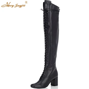 Nancyjayjii Women Winter Black Pleather&Dark Grey Flock Round Toe Square Heels Knee High Boots Shoes for Woman Plus Size 4-16
Nancyjayjii Women Winter Black Pleather&Dark Grey Flock Round Toe Square Heels Knee High Boots Shoes for Woman Plus Size 4-16