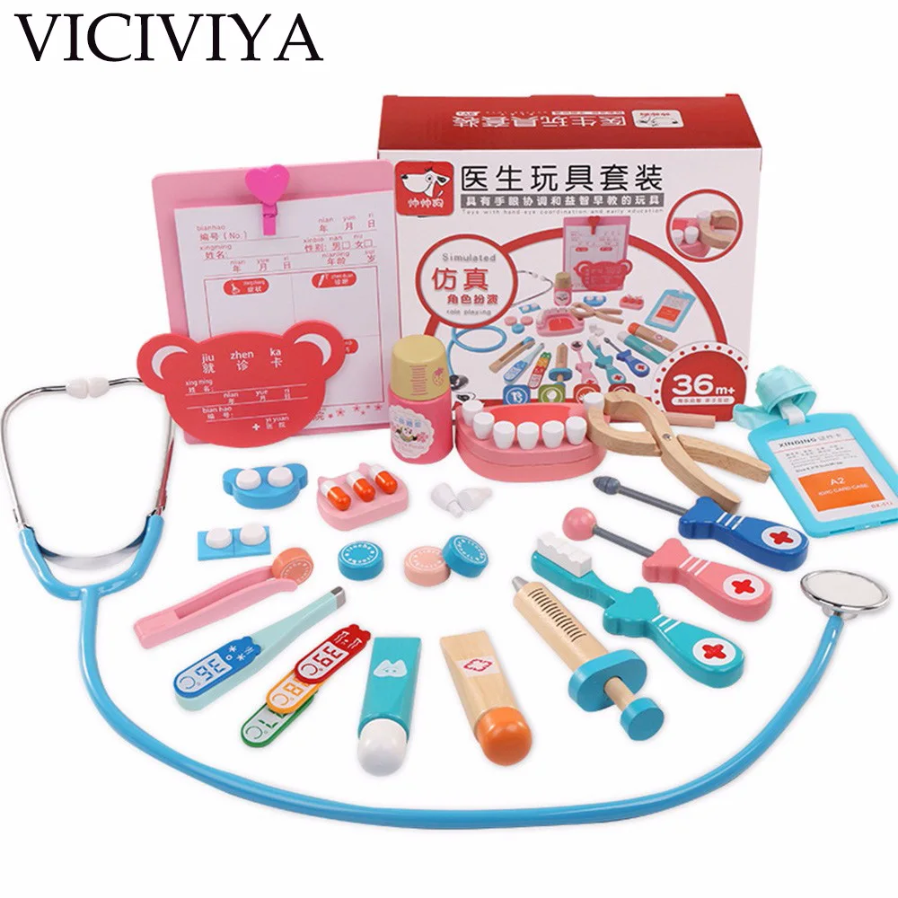 20PCS/Set Wooden Toys Funny Pretend Play Real Life Cosplay Doctor Game Toy Dentist Medicine Box Pretend Doctor Play For Children
20PCS/Set Wooden Toys Funny Pretend Play Real Life Cosplay Doctor Game Toy Dentist Medicine Box Pretend Doctor Play For Children
