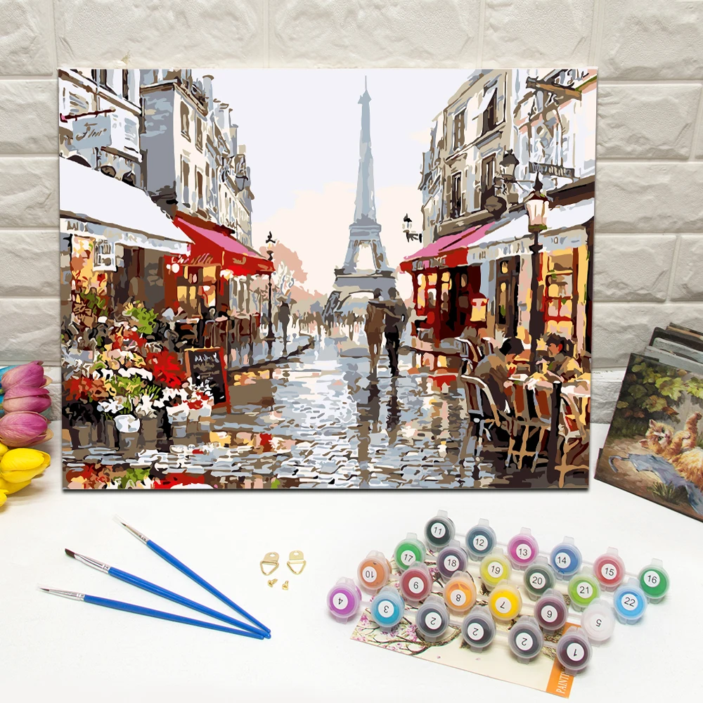 Hot Sell Oil Painting by Number Hand Painted City Street Wall Art Picture For Home Decoration 40x50cm With Frame
Hot Sell Oil Painting by Number Hand Painted City Street Wall Art Picture For Home Decoration 40x50cm With Frame