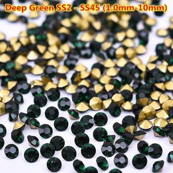 ss2-ss50 1.0mm-10mm Deep Green Glass Rhinestone Point Back Nail Strass Alloy Stone 3 d Nail Crystal Decoration Nails Supplies
ss2-ss50 1.0mm-10mm Deep Green Glass Rhinestone Point Back Nail Strass Alloy Stone 3 d Nail Crystal Decoration Nails Supplies