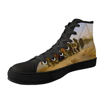 Men Shoes High top Black Canvas Vulcanized Shoes for Male Breathable Lace-up Sneakers Painting Print Ilya Efimovich Repin 
Men Shoes High top Black Canvas Vulcanized Shoes for Male Breathable Lace-up Sneakers Painting Print Ilya Efimovich Repin
