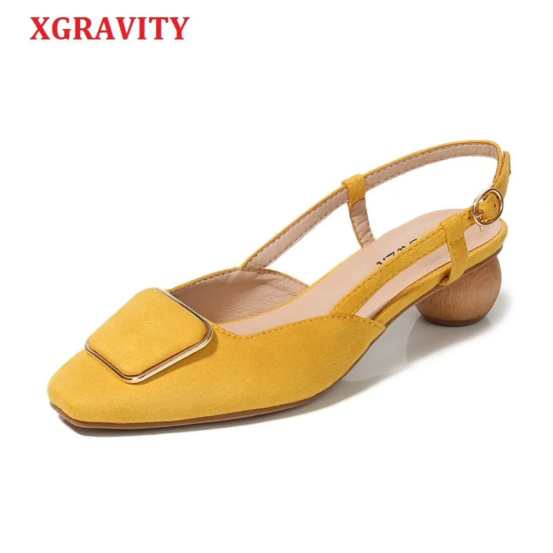XGRAVITY Genuine Leather Abnormal Heel Strange Design High Heel Sandals Fashion Women Chunky Shoes Close Toe Slippers Lady B054
XGRAVITY Genuine Leather Abnormal Heel Strange Design High Heel Sandals Fashion Women Chunky Shoes Close Toe Slippers Lady B054