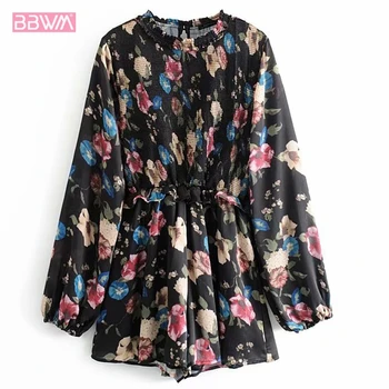 Women's 2019 spring garden flower print jumpsuit long sleeve jumpsuit shorts Round neck bohemian waist casual fashion jumpsuit
Women's 2019 spring garden flower print jumpsuit long sleeve jumpsuit shorts Round neck bohemian waist casual fashion jumpsuit