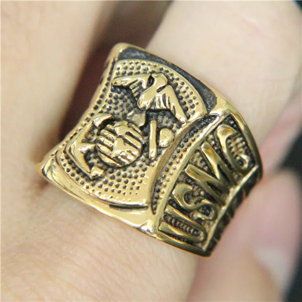 Band Party Hot USMC Biker Ring 316L Stainless Steel Mens Ring Cool Punk Style Fashion Polishing Golden Ring
Band Party Hot USMC Biker Ring 316L Stainless Steel Mens Ring Cool Punk Style Fashion Polishing Golden Ring