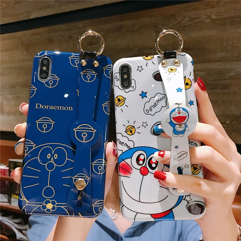 Wrist Strap Soft TPU Case For iphone XS max Cute Doraemon Case For iPhone 8plus 7 7plus 6S 6p X XR cartoon holder Shell case
Wrist Strap Soft TPU Case For iphone XS max Cute Doraemon Case For iPhone 8plus 7 7plus 6S 6p X XR cartoon holder Shell case