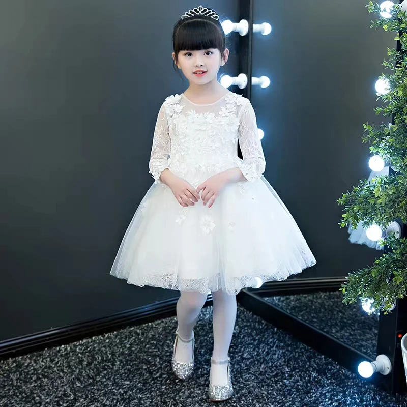 Kids Girls Princess Appliques Flowers Party White Color Tutu Dress Korean Sweet Children Cute Girls Birthday Wedding Prom Dress
Kids Girls Princess Appliques Flowers Party White Color Tutu Dress Korean Sweet Children Cute Girls Birthday Wedding Prom Dress