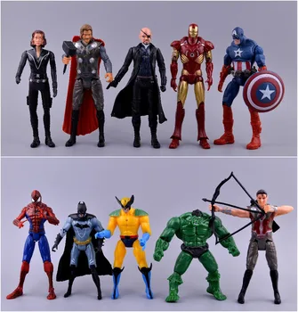 

10pcs 15cm The Avengers Super Heros Wolverine&Captain America&Thor&Hulk&Iron Man& Batman&SpiderMan&Black Widow Action Figure toy