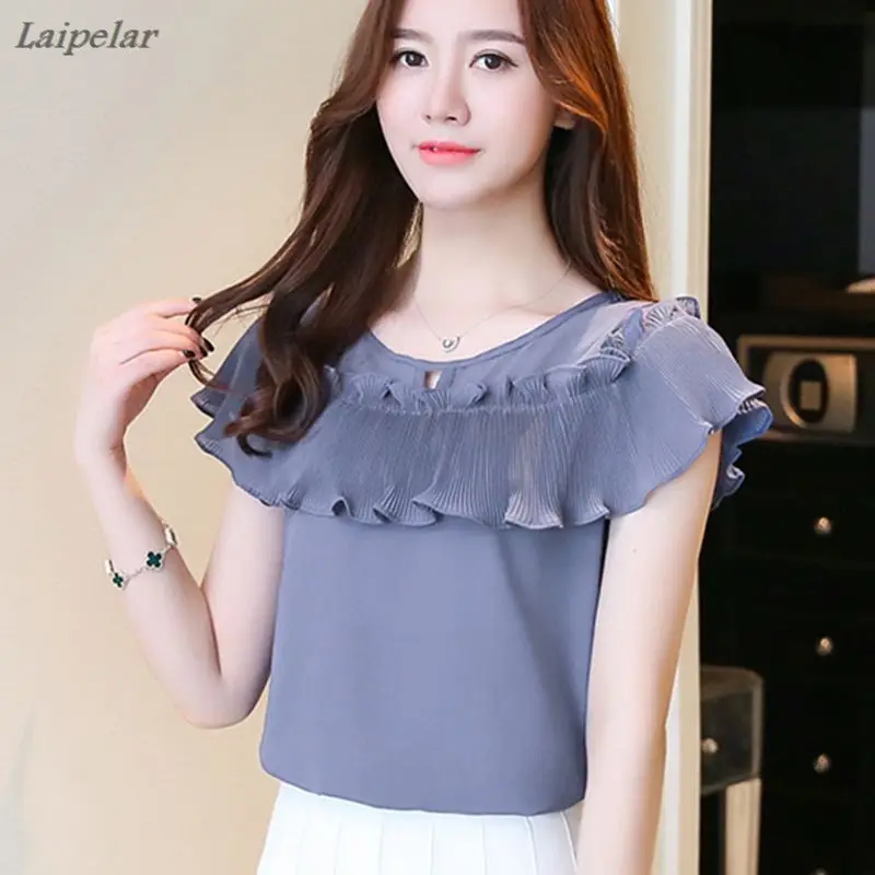 Womens Tops and Blouses Ladies Chiffon Blouse Summer Ruffles Top Short Sleeve Women's Shirt Casual Clothing White Blusa Feminina
Womens Tops and Blouses Ladies Chiffon Blouse Summer Ruffles Top Short Sleeve Women's Shirt Casual Clothing White Blusa Feminina