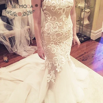 Rose Moda Lace Mermaid Wedding Dress 2019 Ivory Lace over Champagne Bridal Dress
Rose Moda Lace Mermaid Wedding Dress 2019 Ivory Lace over Champagne Bridal Dress