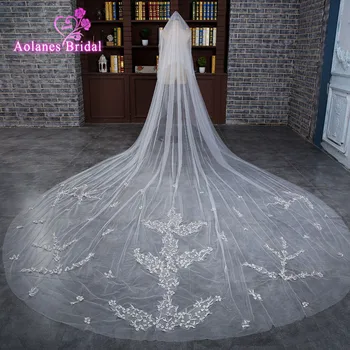 2017 Elegant Long Bridal Veils 3X3.5m Appliques Embroidry Cathedral Wedding Veil Wedding Accessories Handwork Velos de Novia
2017 Elegant Long Bridal Veils 3X3.5m Appliques Embroidry Cathedral Wedding Veil Wedding Accessories Handwork Velos de Novia