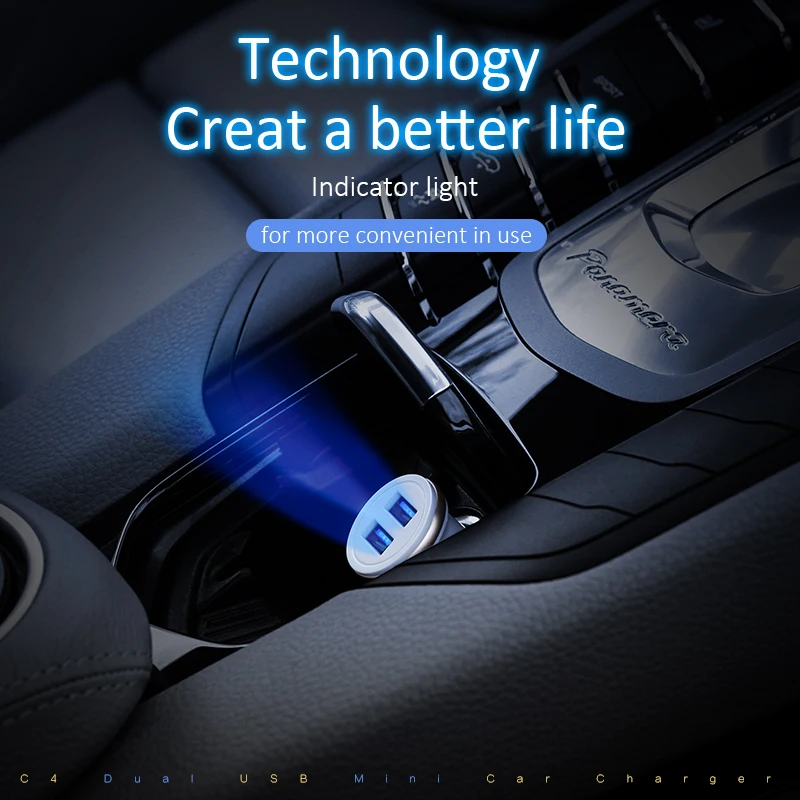 Usams Smart 3 1a 2 4a Max Output Mini Car Charger 2 Port Usb Fast