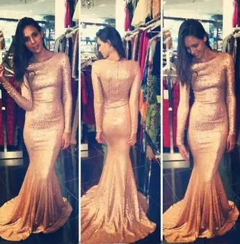 Long Sleeves Mermaid Evening Dresses Golden Sequins Scoop Bling Court Train Sexy Prom Dress Custom Madeabiye gece elbisesi
Long Sleeves Mermaid Evening Dresses Golden Sequins Scoop Bling Court Train Sexy Prom Dress Custom Madeabiye gece elbisesi